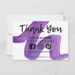 Carte Merci Abstrait Purple Aquarelle Média Insérer