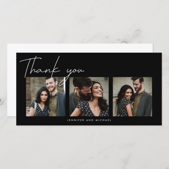 Carte MERCI Ajouter vos photos (Devant / Derrière)