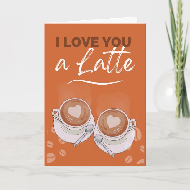Carte Merci Amitié Je t'aime un jeu de café en latte (Devant)