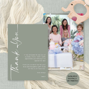 Carte Merci Baby shower de  de taille photo de script pi