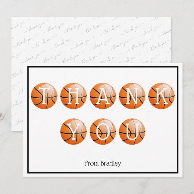 Carte Merci Basketball personnalisé (Devant / Derrière)