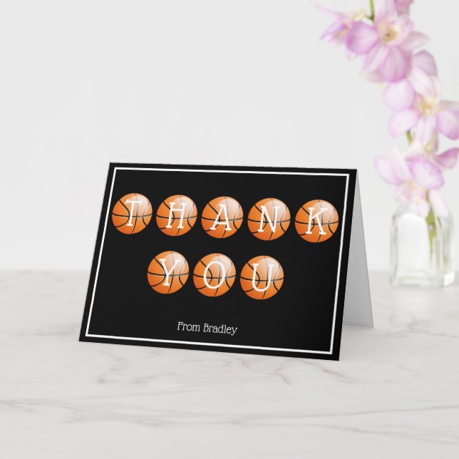 Carte Merci Basketball personnalisé (Orchidée)
