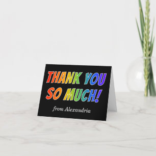 Carte "MERCI BEAUCOUP !" : Amusant, coloré, Rainbow Look