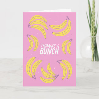 Carte Merci beaucoup jolies bananes rose gras jaune