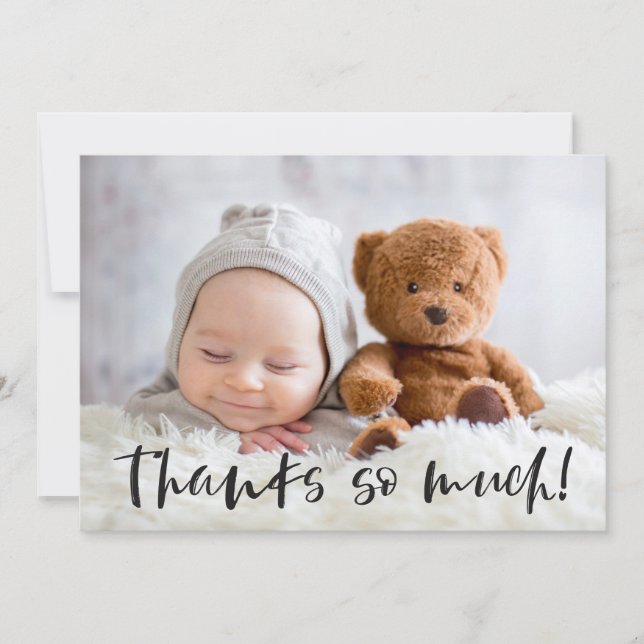 Carte Merci Beaucoup | Merci photo bébé (Devant)