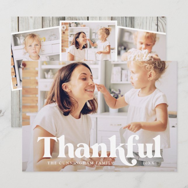 Carte Merci Bon thanksgiving moderne pays rustique (Devant / Derrière)