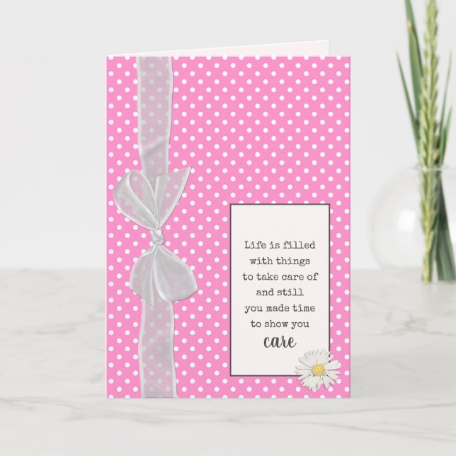 Carte Merci Bow sur Pois (Devant)