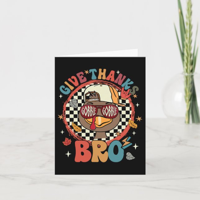 Carte Merci Bro Cute Turkey Toddler Merci Merci (Devant)