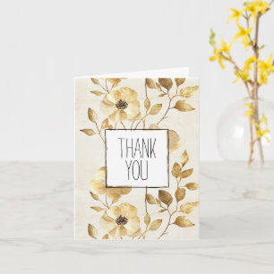Carte Merci Chic Gold Flowers