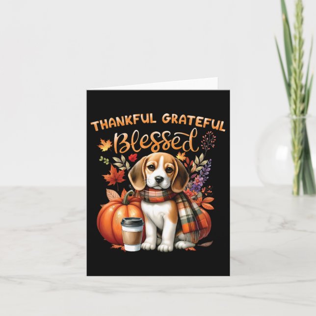 Carte Merci Chien Chien Heureux Automne (Devant)