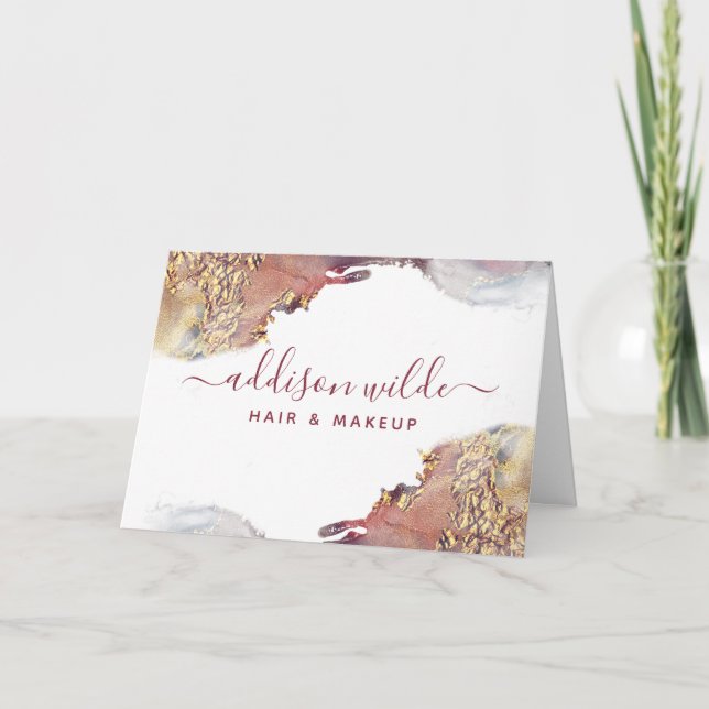 Carte Merci Client Liquide D'Art Moderne Purple Et Or (Devant)