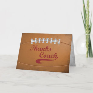 Carte Merci Coach Large Grunge Football pour le fan de s