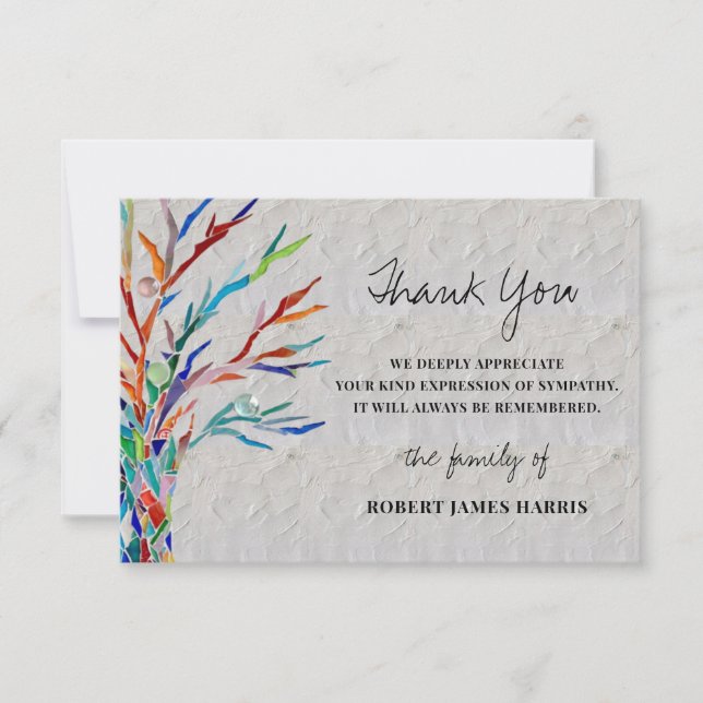 Carte Merci commémoratif funéraire de Sympathy (Devant)