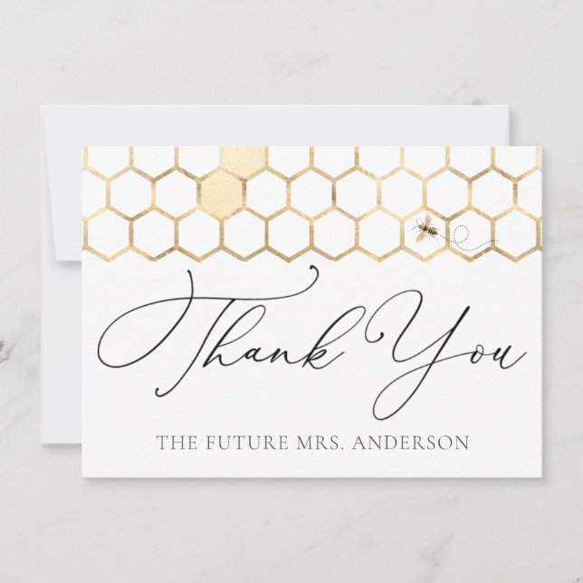 Carte Merci d'abeilles dorées moderne (Devant)