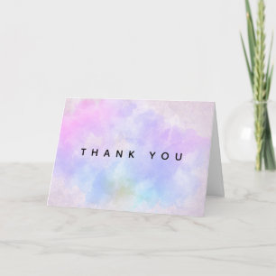 Carte Merci d'aquarelle bleu violet élégant