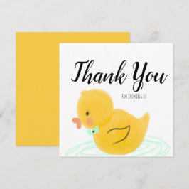 Carte Merci d'aquarelle de canard en caoutchouc