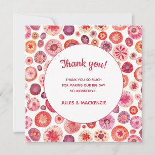 Carte Merci d'aquarelle rose Abstrait moderne