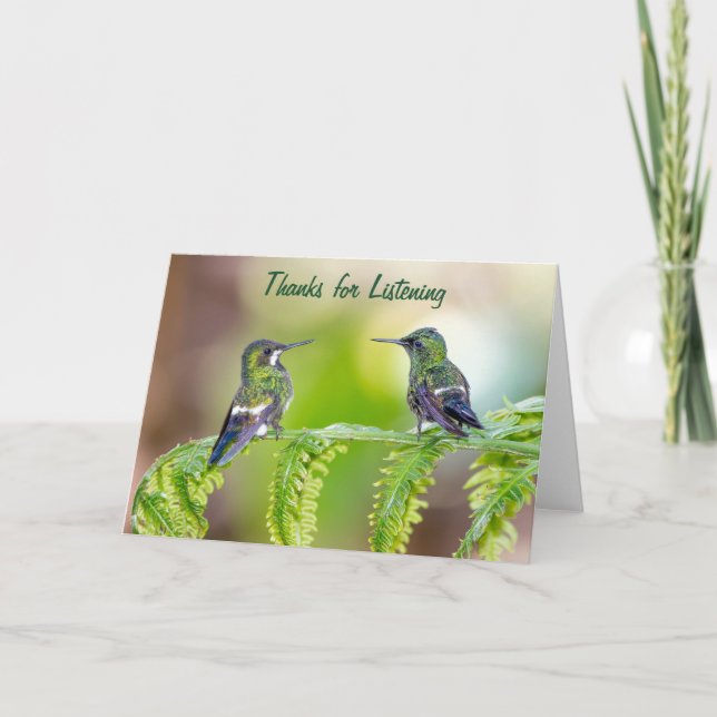 Carte Merci d'avoir écouté | Les colibris parlent (Devant)