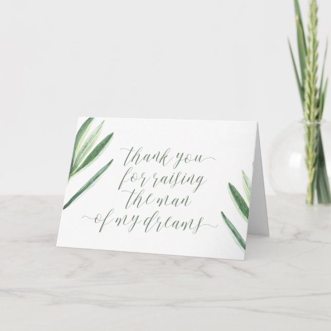 Carte Merci d'avoir élevé l'homme de mes rêves (Devant)