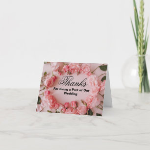 Carte Merci d'avoir fait partie de notre Merci Mariage