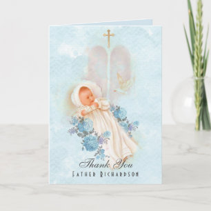Carte Merci de baptême de garçon de baptême pour le