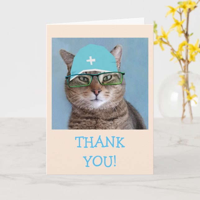 Carte Merci de chirurgien mignon (Fleur jaune)