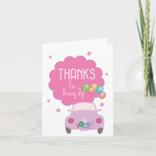 Carte Merci de conduire en voiture rose