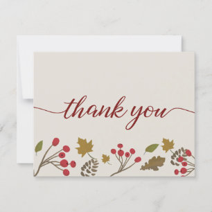 Carte Merci de douche nuptiale automne feuillage d'autom