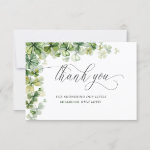 Carte Merci de Fête des mariées de printemps petit Shamr