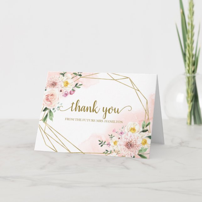 Carte Merci de Fête des mariées géométrique flou (Devant)