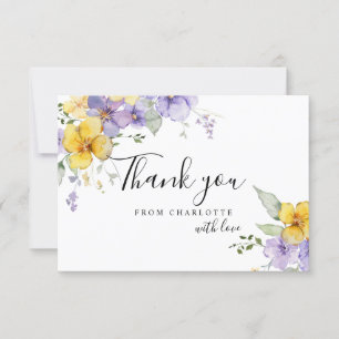 Carte Merci de Fête des mariées jaune violet