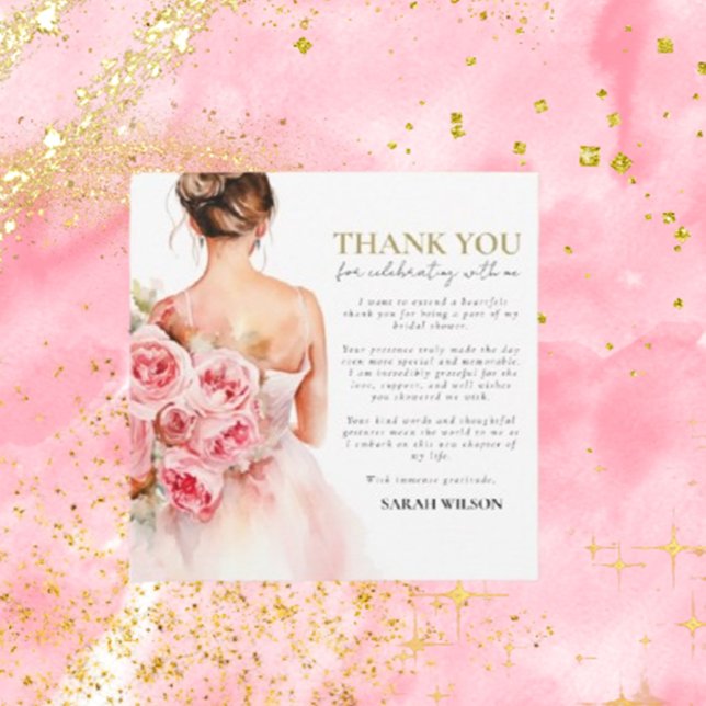 Carte Merci de Fête des mariées Mariage minimal exquis (Express your gratitude with Brett Designs' exquisite minimal wedding bridal shower thank you cards.)