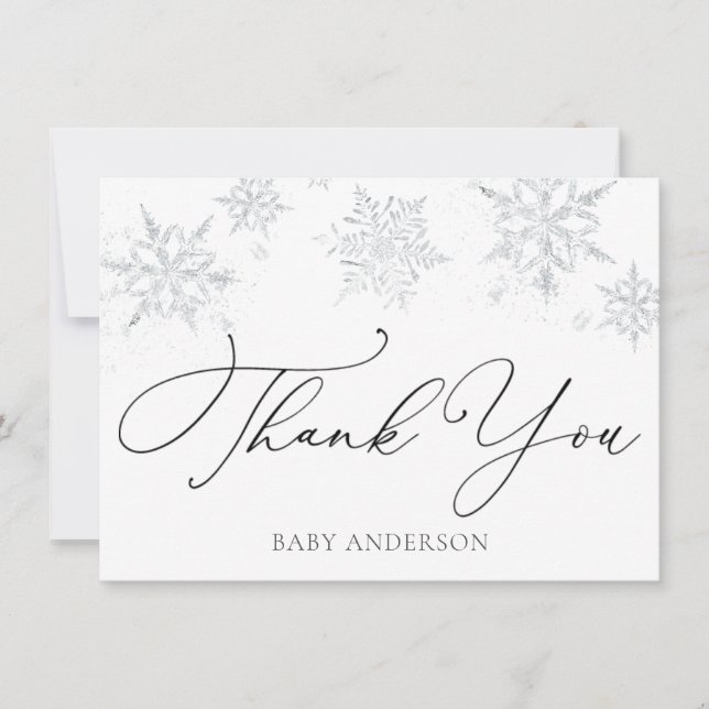 Carte Merci de flocon de neige d'hiver (Devant)