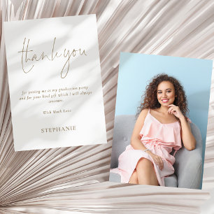 Carte Merci de graduation de la photo de script d'or inf