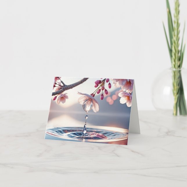Carte Merci de la sympathie cerise en fleurs (Devant)
