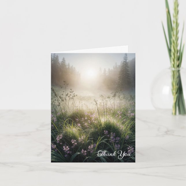 Carte Merci de la sympathie de la prairie du matin (Devant)