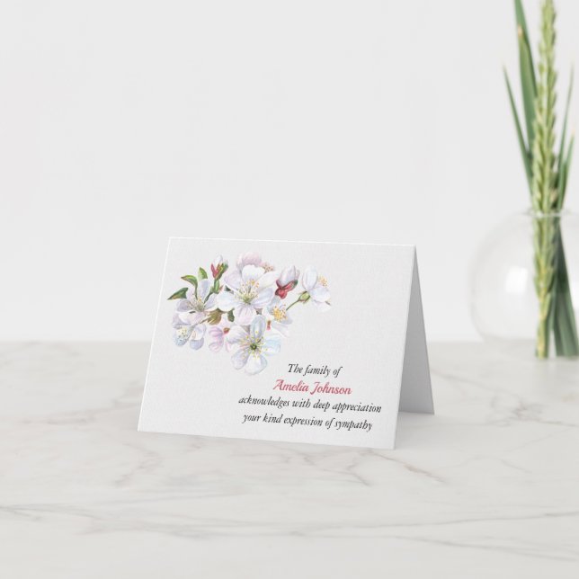 Carte Merci de la sympathie des fleurs d'Apple (Devant)