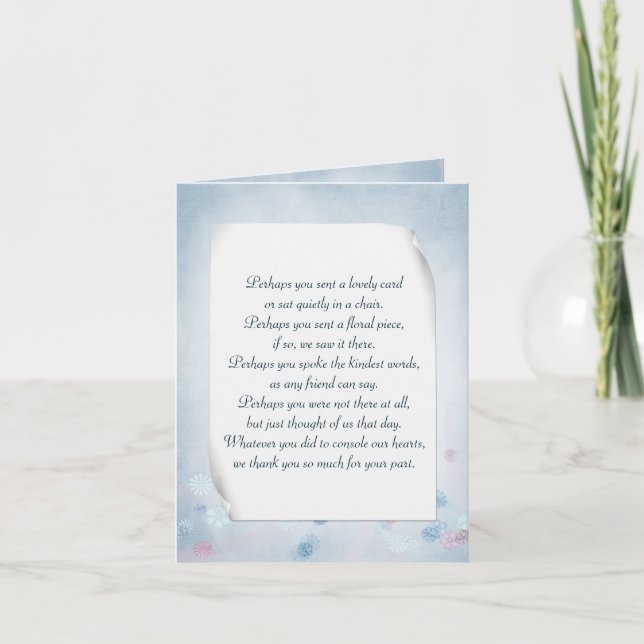 Carte Merci de la sympathie du papier caillé (Devant)