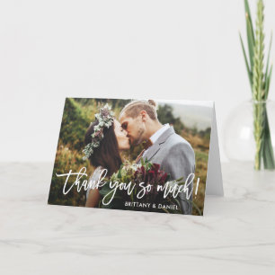 Carte Merci de Mariage de script de brosse tellement de