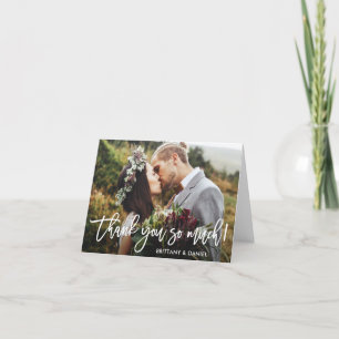 Carte Merci de Mariage de script de brosse tellement de 