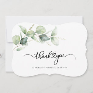 Carte Merci de Mariage Eucalyptus Botanique Script