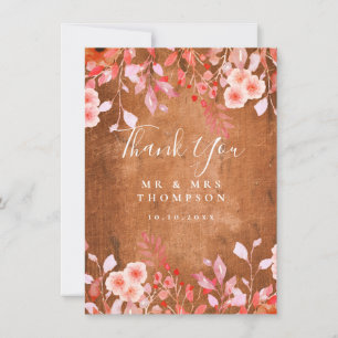 Carte Merci de Mariage Floral Rustique Fleur sauvage
