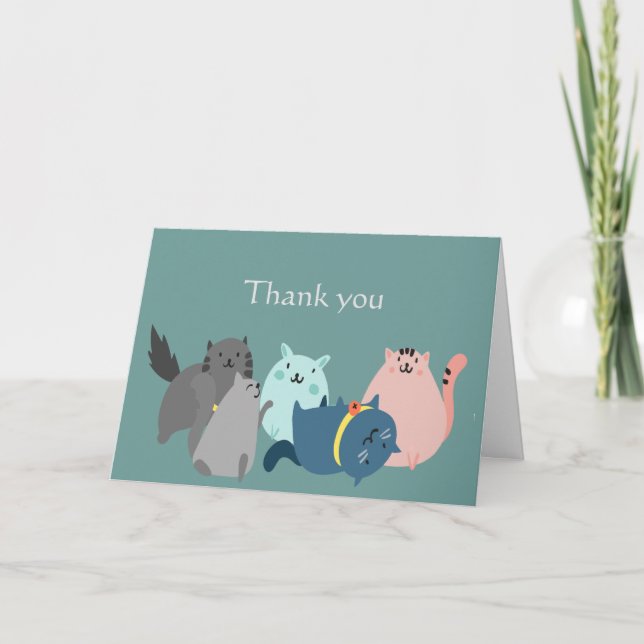 Carte Merci de m'occuper de mes chats pour bébés à fourr (Devant)