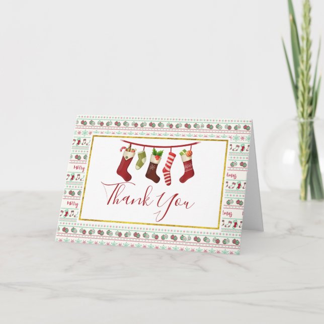 Carte Merci de Motif de Noël moche (Devant)