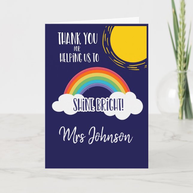 Carte merci de nous aider à briller brillamment (Devant)