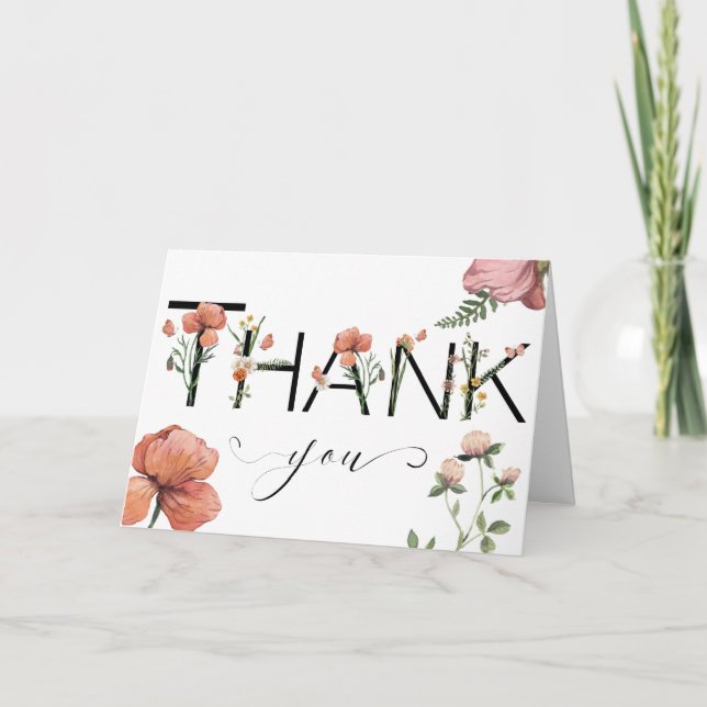 Carte Merci de pavois rose Aquarelle (Devant)