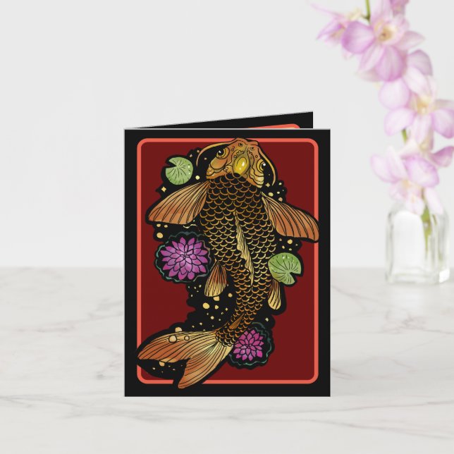 Carte Merci de poisson de Koi (Orchidée)