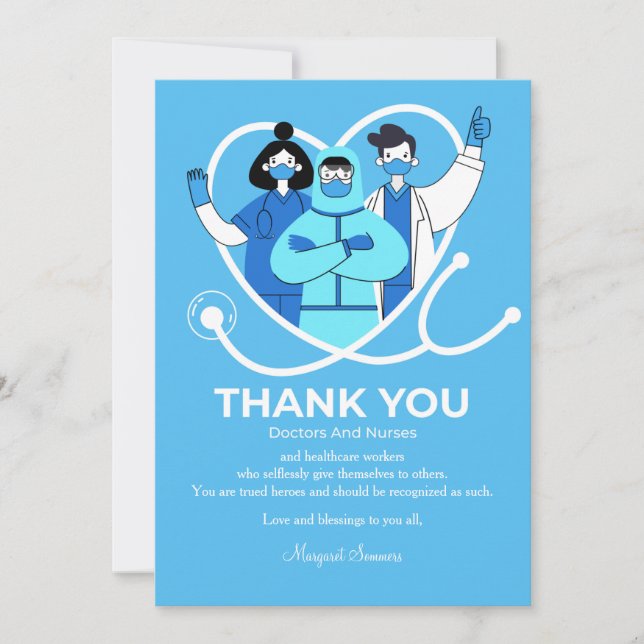 Carte Merci des médecins et des infirmières (Devant)