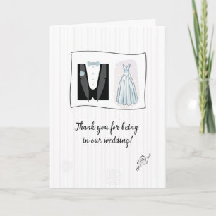 Carte Merci d'être dans notre Mariage Gown Tux nuptiale