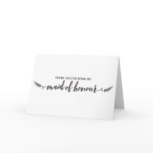 Carte « Merci d'être ma demoiselle d'honneur »